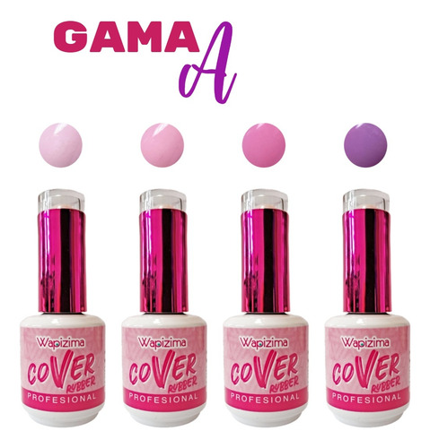 Colección Rubber, Gel Nivelador Para Uñas, 4 Pzs, Wapizima A