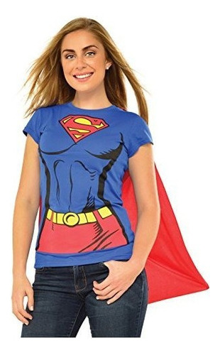 Camiseta Dc Comics Super-nia Con Traje De Capa