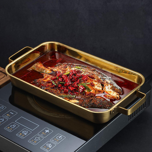 Bandeja Profunda Para Hornear Pescado, Bandeja Para Oro 34cm