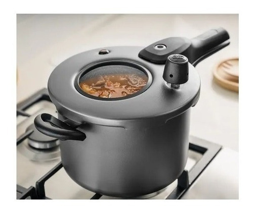 Panela De Pressão Com Visor Antiaderente 4,5l Grafite Mta