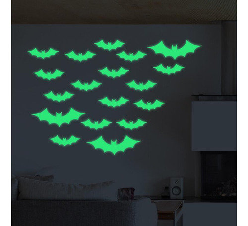 Adhesivos De Pared Tallados Luminosos Para Halloween, Color
