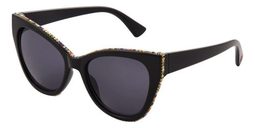 Betsey Johnson Mujeres Fashionista Cateye Gafas De Sol, Negr