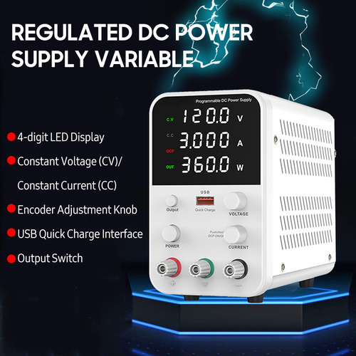 Fuente De Alimentación Variable De 120 V 3 A Dc Con Usb Y Co