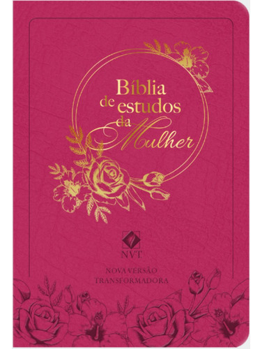 Bíblia De Estudos Da Mulher | Nvt | Capa Luxo Rosa | Com Índice Lateral | Pão Diário