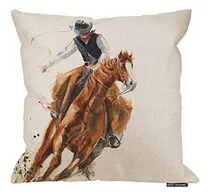 Comprar Hgod Designs Funda De Almohada De Vaquero, Vaquero De Acuare