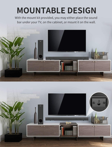 Imagen 7 de 7 de Barra De Sonido + Subwoofer 2.1 Bluetooth 5.0 Hdmi Usb 120w