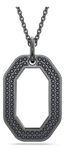 Colar Com Pingente Swarovski Dextera, Formato Octogonal Com