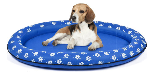Cama Flotante Redonda Para Perros En Piscina O Lago
