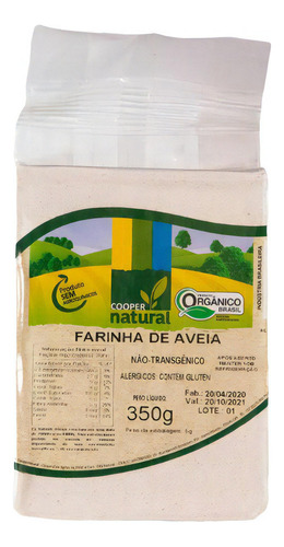 Kit 6x: Farinha De Aveia Orgânico Coopernatural 350g