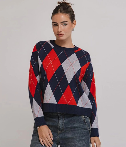 Sweater De Bremer Doble Tejido - Rombos