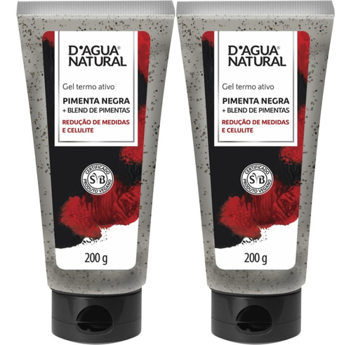 2un Gel Pimenta Negra Blend Pimentas 200g D'agua Natural
