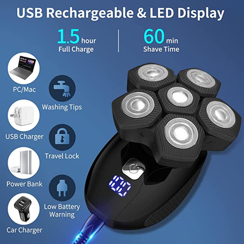 Maquinilla De Afeitar Eléctrica Para Hombres Calvos
