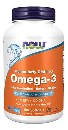 Now Supplements, Omega-3, Enteric Coated, 180 Softgels