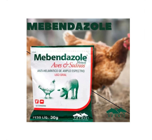 Antiparasitário Mebendazole Envelope 30g Vetnil Aves E Suíno