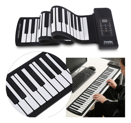 . Piano Hand Roll, Teclado De Piano, Teclado Electrónico,