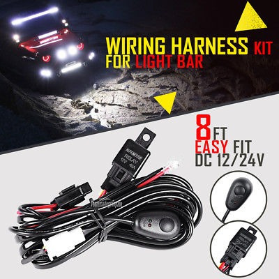 8ft Led Hid Spot Trabajo Conducir Luz Cableado Arnés Kit 12v