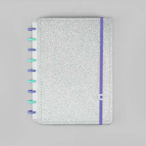 Caderno Inteligente Lets Glitter Silver 2.0 Médio