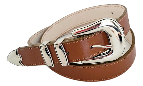 Cinturon De Cuero 100% - Hebilla Y Puntera - Suela