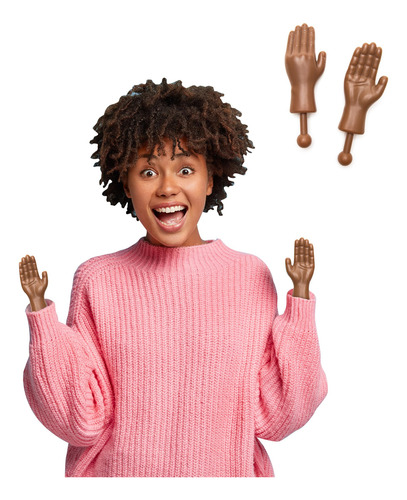 Gag Gifts Bigmouth Inc Tiny Hands Dark Skin Tone Stick Puppe