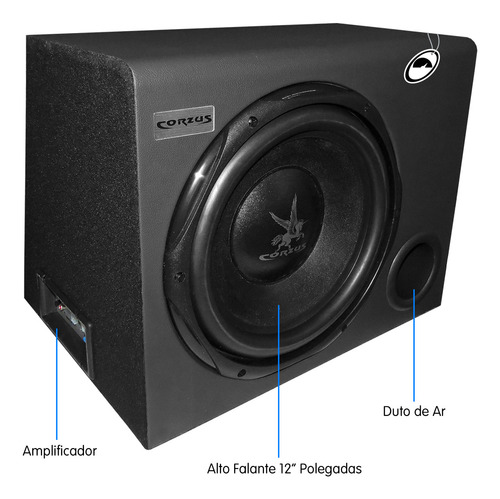 Caixa Amplificada Automotiva Cxs200 12 Pol 200w Rms Corzus