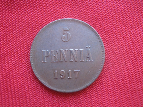 Finlandia 5 Pennia 1917 Guerra Civil Nicolás Ii 