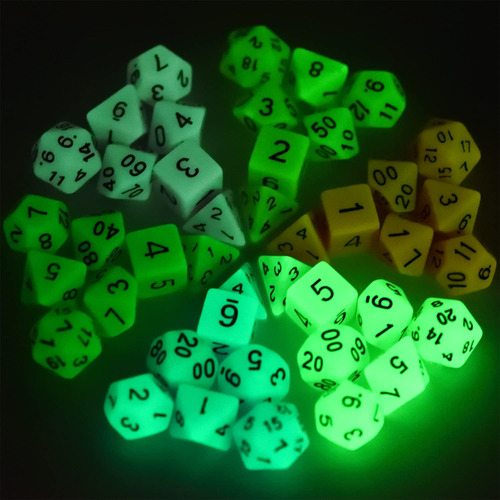 Juego De Dados Dnd Brillan En La Oscuridad Calabozos Y Drago