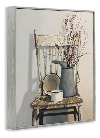 Pintura Neutra Enmarcada Estilo Rústico Vintage Arte Giclée