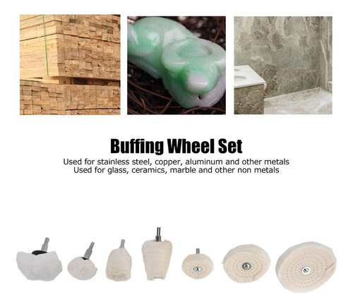 Rueda De Pulido Para Taladro 7 Piezas Kit De Pulido Franela