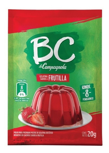 Pack X 12 Unid. Gelatina  Bc Frutilla 20 Gr Campagn. Gelati