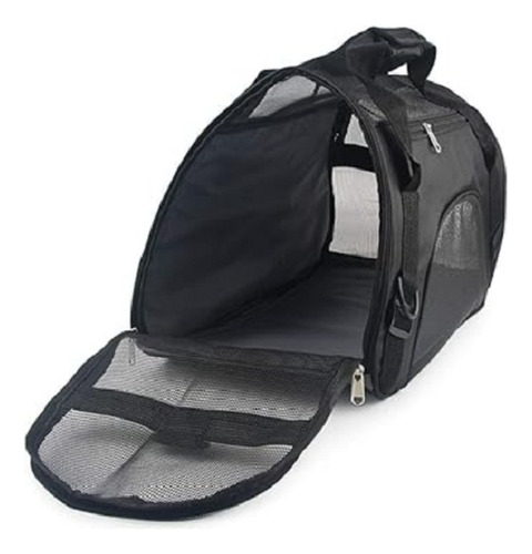 Bolsa de viaje grande negra para mascotas, perros y gatos