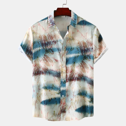 Camisa Casual Divertida Para Hombre Splash Ink Aloha, Camisa