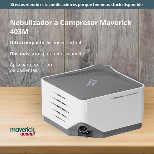 Nebulizador Pistón Yuwell Maverick Máscara Adulto Niño 403b