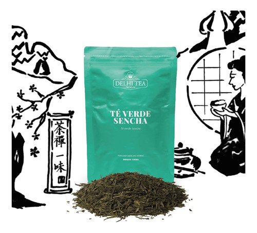 Imagen 2 de 3 de Te Hebras Delhi Tea Origen Te Verde Sencha X 40 G Doypack