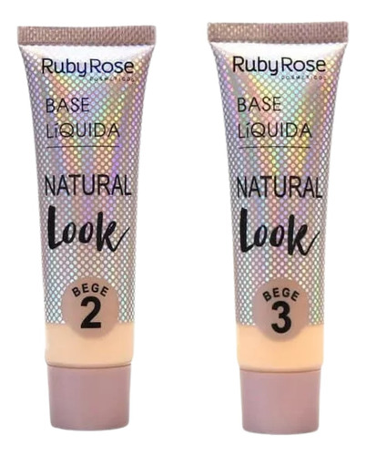 Base Líquida Ruby Rose Natural Look  Bege 29ml Par