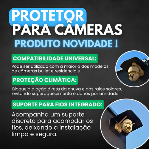 Protetor De Camera Segurança Universal Resistente Proteção Preto