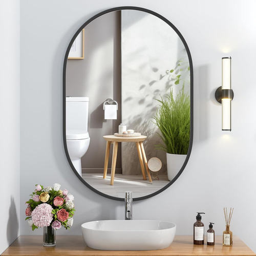 Espejo De Baño Ovalado De 24 X 36 Pulgadas, Espejo De Marco 