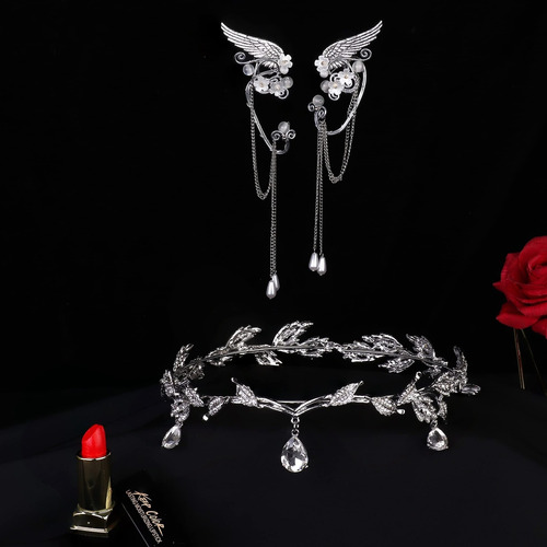 Diamantes De Imitación De Hoja De Boda Tiara Diadema