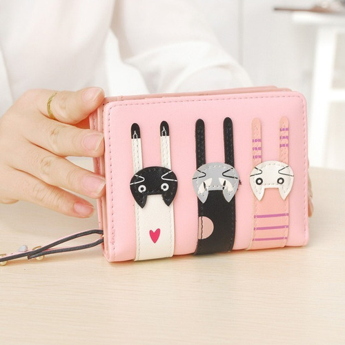 Billetera Con Detalles De Gato Kawaii Monedero