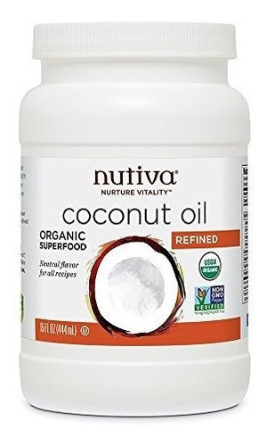 Nutiva Organico, Sabor Neutro, Aceite De Coco Refinado Al Va