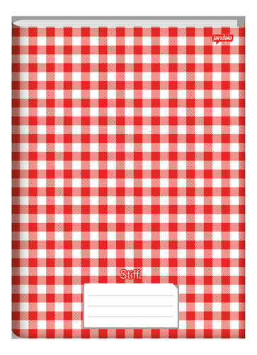 Caderno Brochura Univ. 96f Stiff Vermelho Xadrez - 5 Un