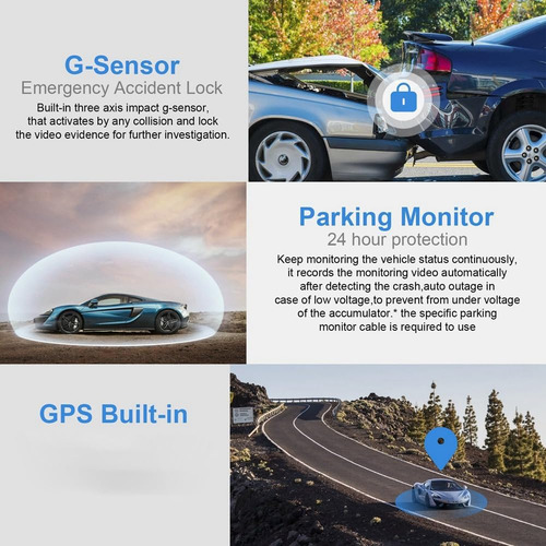 Cámara Para Auto Dual Vehicular 4k Wifi Gps Auto Grabadora