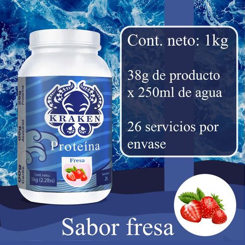 Proteina Isolatada 1 Kg Kraken Varios Sabores Fresa