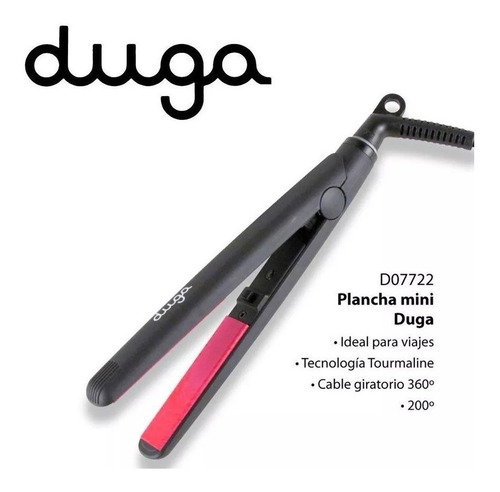 Imagen 2 de 3 de Planchita De Pelo Mini Ideal Viajes Duga Tourmaline D7722 Nv