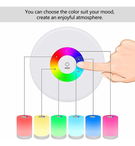 . Bombillas Nocturnas Inteligentes Recargables De 6 Colores