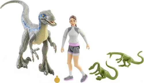 Yasmina Yaz Y Velociraptor En Jurassic World Pack Humano Y