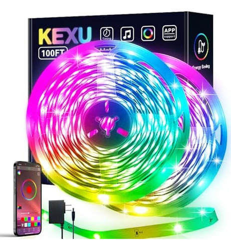 Tira De Luz Led De 100 Pies, Tira De Luces Led Rgb Que Cambi