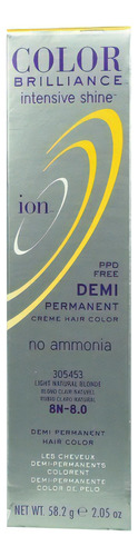 Tinte Semi Permanente En Crema Sin Amoníaco Ion 58.2g Tonos Tono 8N-Rubio Claro Natural