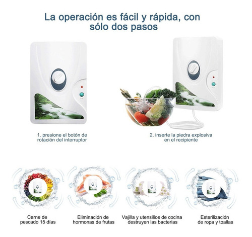 Filtro Generador De Ozono 600mg/h Para Verduras Carne
