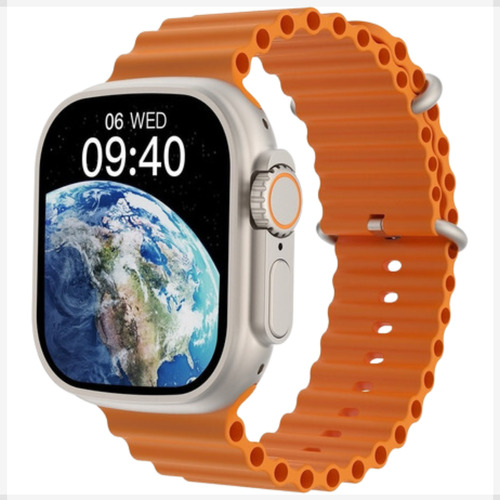 Smartwatch Inteligente W68pro 49mm C/ 2 Pulseiras E Pelicula Cor da caixa Laranja Desenho da pulseira Sport Oceano Silicone