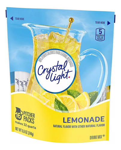 Imagen 5 de 6 de Te Limonada Crystal Light Bolsa 16 Paqueticos Menos Calorias